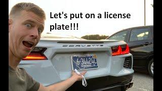 How much does a 2020 Corvette C8 Cost to License in Montana and How to Put on the Rear License Plate