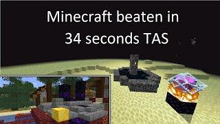 Minecraft beaten in 34 seconds TAS