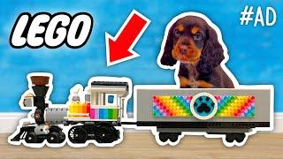 PUPPY Rides a LEGO Train