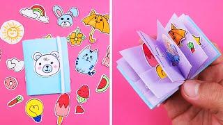 Easy Origami Sticker Book. Paper mini notebook - DIY