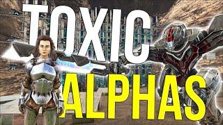 Defending LION CAVE For 11 HOURS Against Toxic Alpha TRIBE - ARK