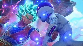 JUMP FORCE - Super Saiyan  Blue Goku & Vegeta vs Golden Frieza Gameplay HD