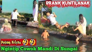 Prank Kuntilanak Paling N4fsu  Ngint1p Cowok Mandi Di Sungai  Paling Ngakak‼️