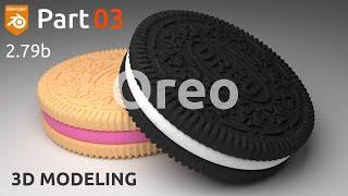 3D Modeling Oreo in Blender 2.79 Cycles Render - Part 03