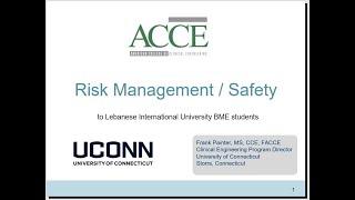 Professor Frank Painter 22042021 Risk Management  Safety