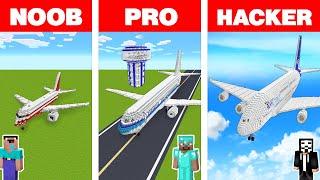 Minecraft NOOB vs PRO vs HACKER AIR PLANE HOUSE BUILD CHALLENGE in Minecraft Animation