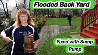 Outdoor Sump Pump stops Yard Flooding.  How we install an Outdoor Sump Pump