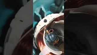 Как одеть кольца статора электродвигателя на шахты щёток?