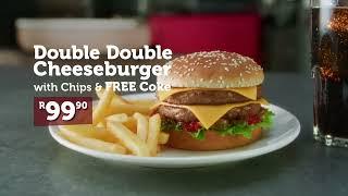 Wimpy Double Double Cheeseburger with Chips and FREE Coke.