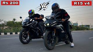 Finally New Pulsar RS200 Vs R15 Drag Race  