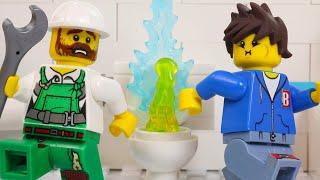 LEGO City Plumbing Fail STOP MOTION LEGO Toilet Fail  Billy Bricks  WildBrain - Cartoon Super Hero