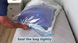 Clear Vacuum Bags With Travel Compression Bags Included 25-Pack