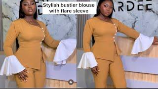 HOW TO SEW A STYLISH BUSTIER BLOUSE WITH FLARE SLEEVE #buster  #how