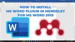 How To Install MS Word Plugin Mendeley for MS Word 2019