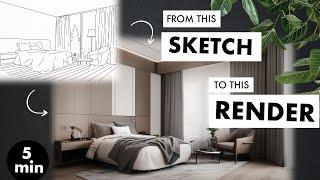 AI for ARCHITECTS and DESIGNERS? - From SIMPLE SKETCHES to realistic RENDERS for FREE
