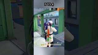 अकेले ही चारो को मार दिया FREE FIRE 1 V 4 gameplay   FREE FIRE NEW EMOTE VIDEO #shorts #viral