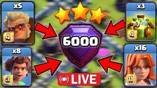 CRAZY Overpowered Live Druid + RR + Valk Replay 6000+ Trophy Attack with Army Link - Clash Of Clans