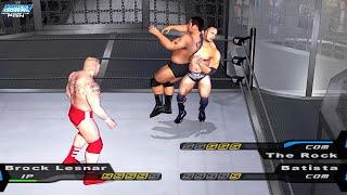 Elimination Chamber  Brock vs Batista vs  The Rock vs Kurt Angle vs Sting  WWE Smackdown HCTP