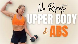 25 MIN TONED UPPER BODY + ABS Workout With Weights  NO REPEAT  Summer Body Shred Challenge