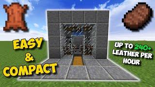 1.16+ EASIEST WAY TO GET LEATHER IN MINECRAFT - Auto Cow Farm