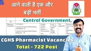 Upcoming Central Government Pharmacist Vacancy  CGHS Pharmacist Recruitment 2024  Pharmacy Jobs