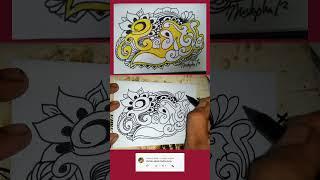 Cara menggambar nama Raditya ll#calligraphy #viral #kaligrafi #art#zentangle #vignette