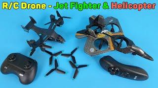 RC Drone Mini - V17 Jet Fighter Stunt And LM19 Helicopter Remote Control  Unboxing & Review