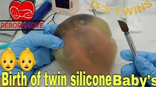 Birth Of Miniature Twin Silicone babys in womb  Reborn Love