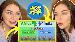 New Zealand Girl Reacts to INDIA VS AFRICA COMPARISON  DATA DUCK
