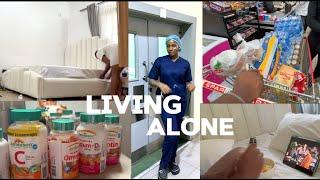 LIVING ALONE shopping for the new apartment  cleaning and organizing  Dental school life. #vlog