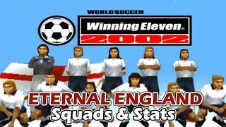 PS1 Winning Eleven 2002 Classic England Squads & Stats