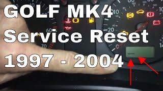 VW Golf Service Light Reset MK4 2002 1997 - 2004 Golf Inspection Service Message Reset