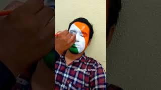 Indian flag painting on face   art  independence day face art  Happy independence Day