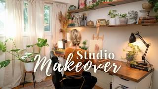 Small Home Art Studio Makeover  From Dark to Light Academia