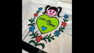 Save Girl Child Painting Rangoli Designs  Painting rangoli 