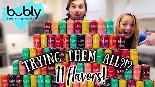 TRYING ALL THE BUBLY FLAVORS WE COULD FIND   Taste Testing Bubly Sparkling Water + Our Favs