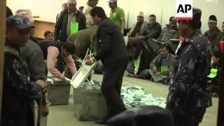 Election officials begin counting votes in Nepal