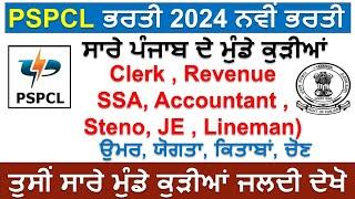 PSPCL New Recruitment 2024Punjab Govt Jobs Jully 2024Punjab Jobs July 2024Meet Academy