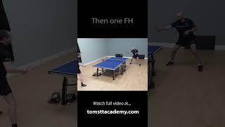 Drill for developing footwork in the BH corner #tabletennis