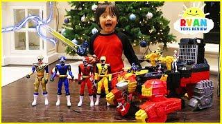 Ryan unlocks the Biggest Power Rangers Ninja Steel Surprise Toys Ever