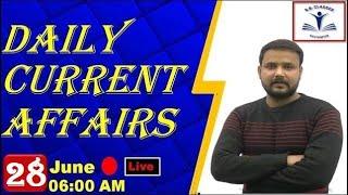 28 June  Current Affairs & Statics GK  Live Show  By Gaurav Sir