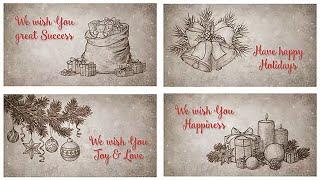 Christmas Retro Greeting Cards  After Effects Template  @aetemplates