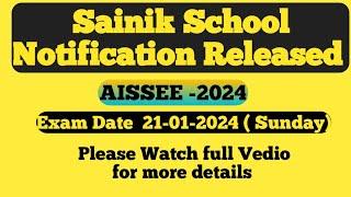 Sainik school notification 2024 released.full details of Sainik school entrance