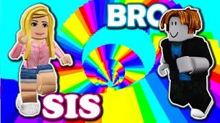 Roblox First Time Playing Brother vs Sister RACING CHALLENGE COOL RAINBOW OBBY CHALLENGE