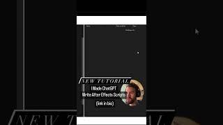 What can ChatGPT do well with AE Scripting? New video out now #chatgpt #aescripts #ntproductions
