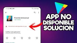 Este Artículo No Está Disponible en Tu País en Google Play Store?