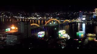 Da Nang Vietnam. The Dragon Bridge BREATHING FIRE