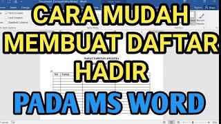 MEMBUAT DAFTAR HADIR DI MICROSOFT WORD