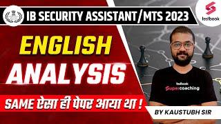 IB Security Assistant English Analysis 2023  IB SA & MTS English Asked Questions  By Kaustubh Sir