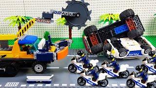 Police Cars and Trucks for Kids Concrete Mixer Dump Truck and Excavator Toy Vehicles